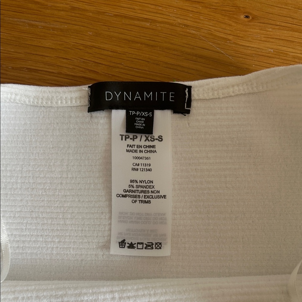 Dynamite White Ribbed Top - Picture 2 of 4